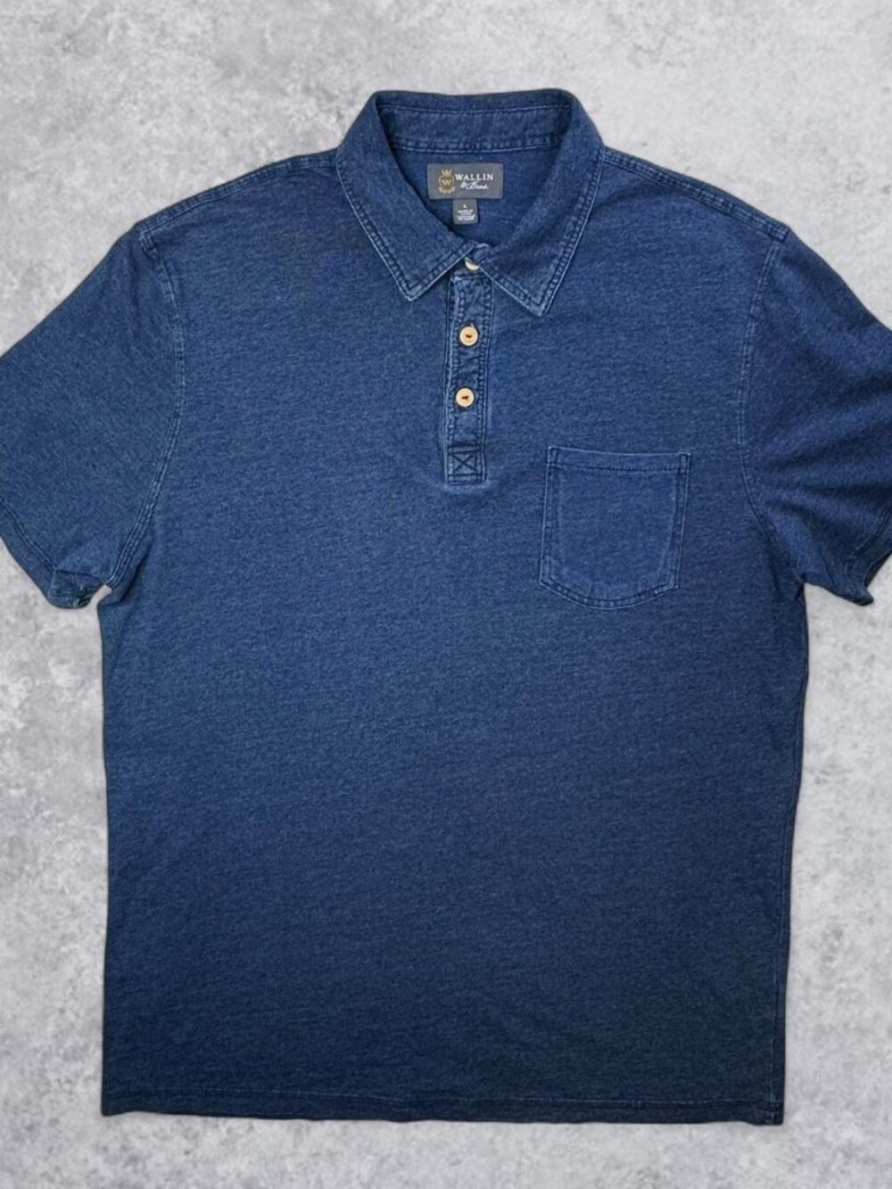 Wallin & Bro's men's Navy Cotton Polo size Large